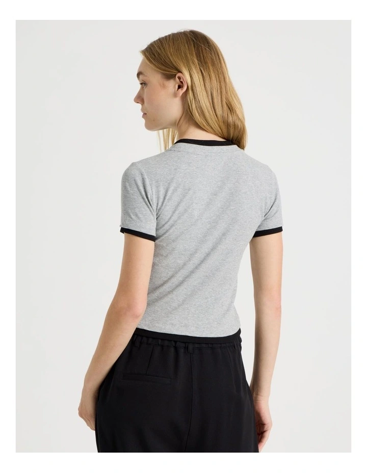 Double Layer Tee in Grey Marle image 6