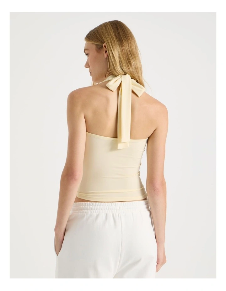 Jersey Halter Top in Yellow image 4