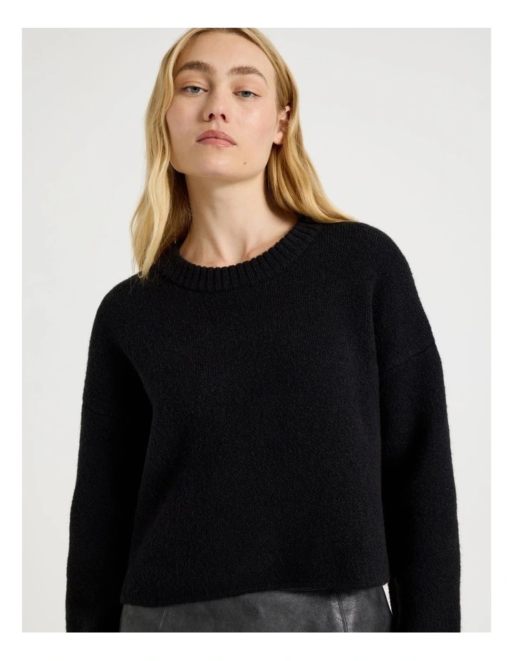Crew Sweater in Black image 3