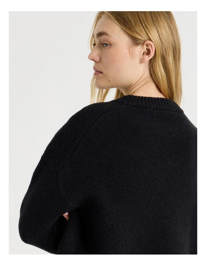 Crew Sweater in Black image 5