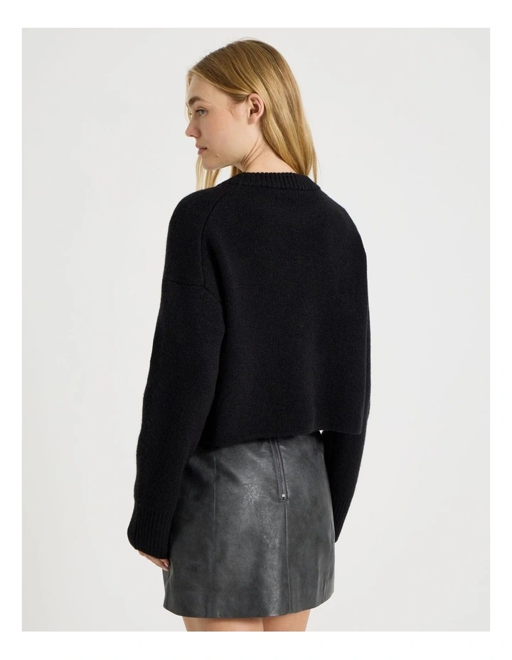 Crew Sweater in Black image 6