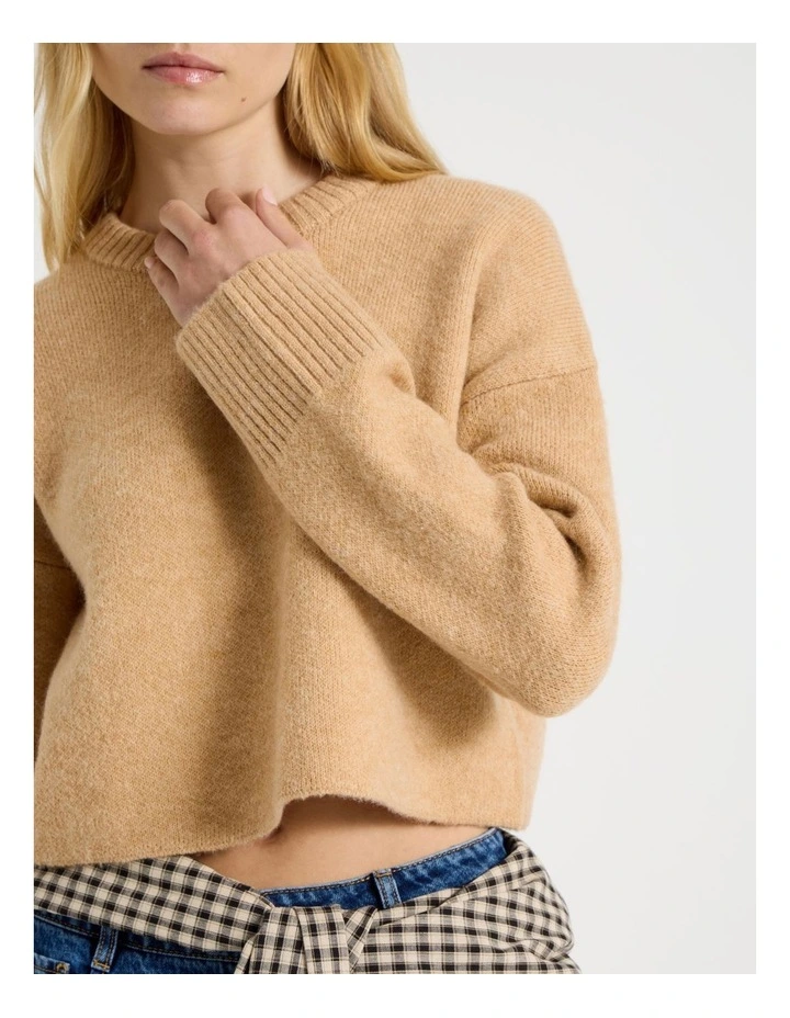 Thereafter Crew Sweater in Sand image 2