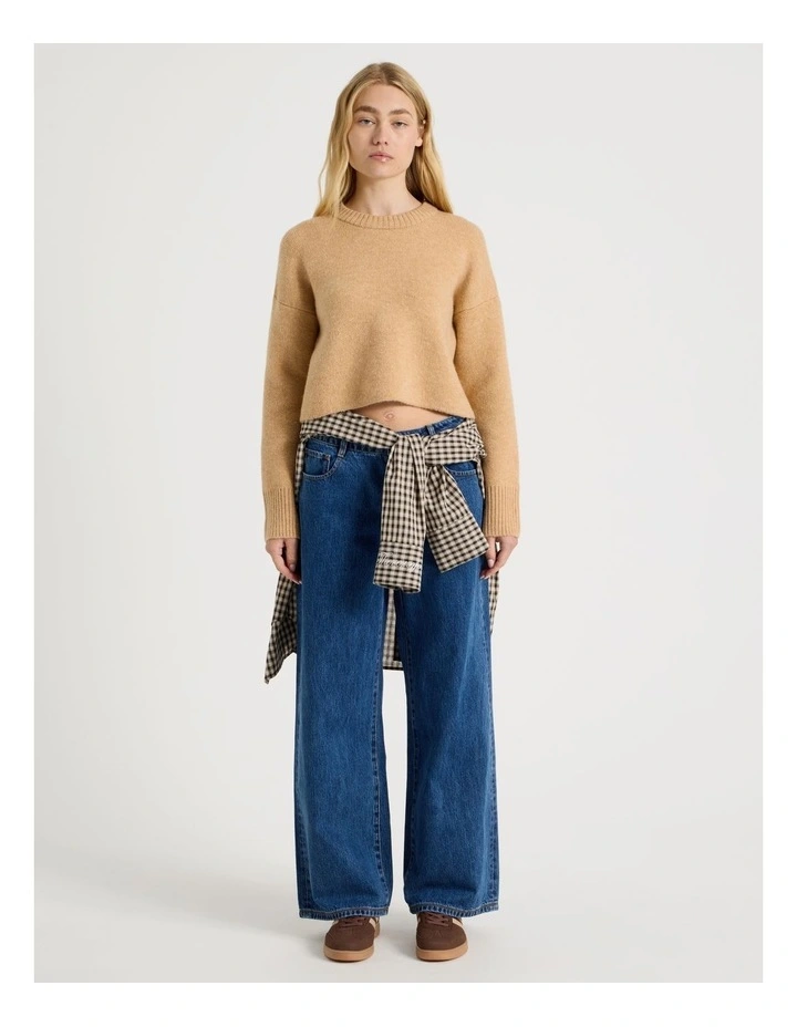 Thereafter Crew Sweater in Sand image 3