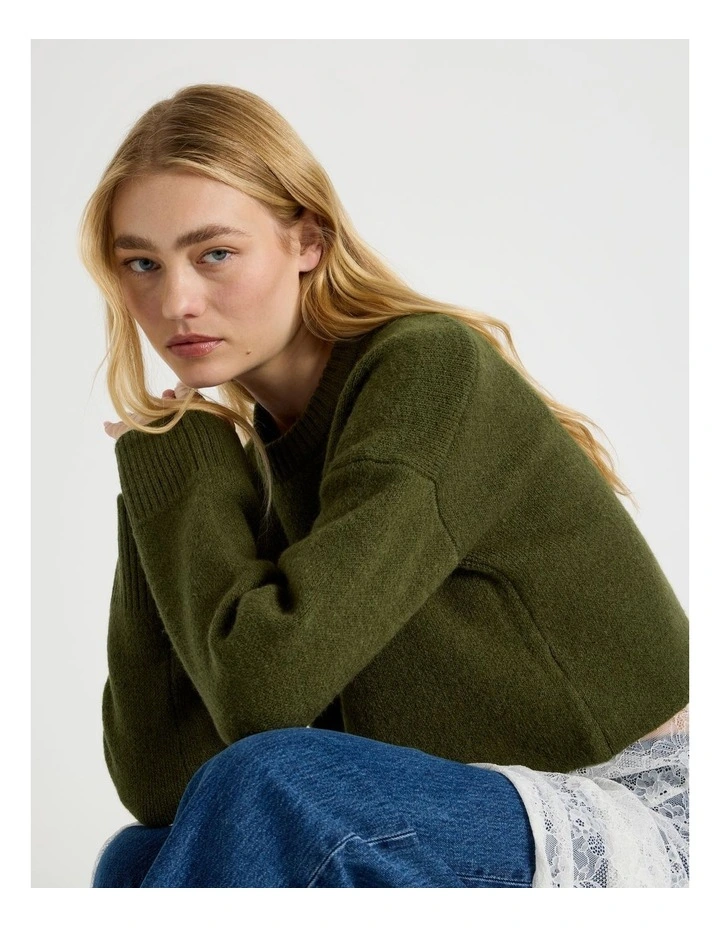 Crew Sweater in Khaki image 4