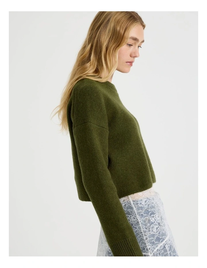 Crew Sweater in Khaki image 5
