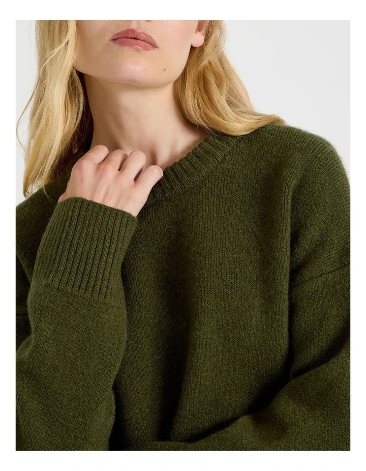 Crew Sweater in Khaki image 7