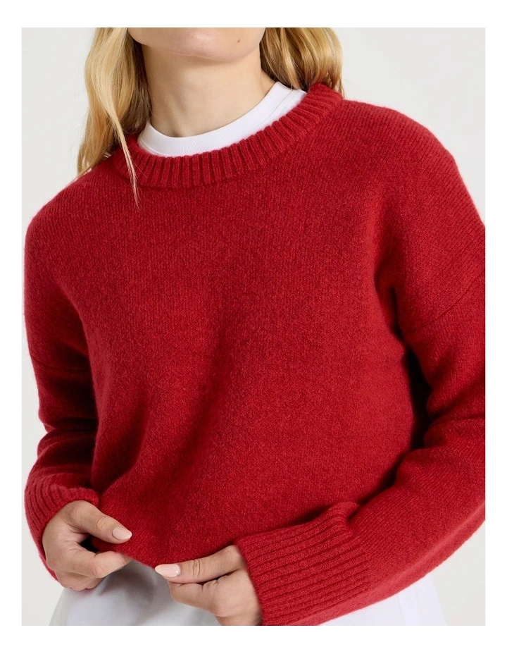 Crew Sweater in Red image 4