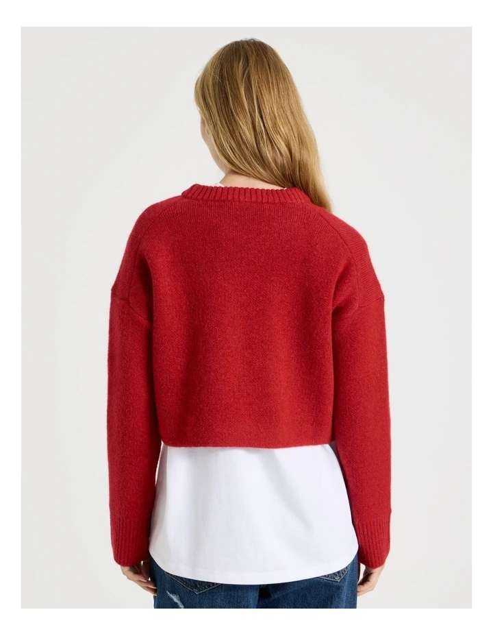 Crew Sweater in Red image 5