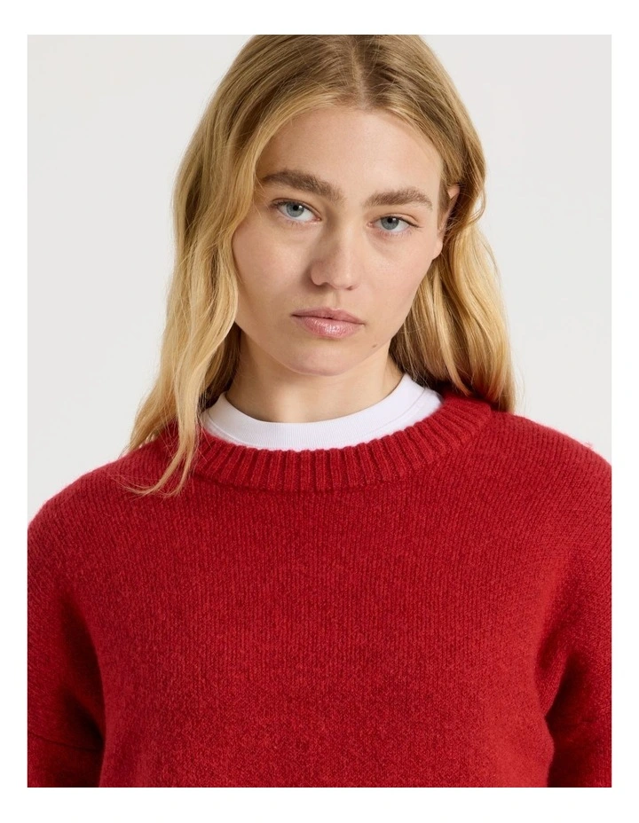 Crew Sweater in Red image 6
