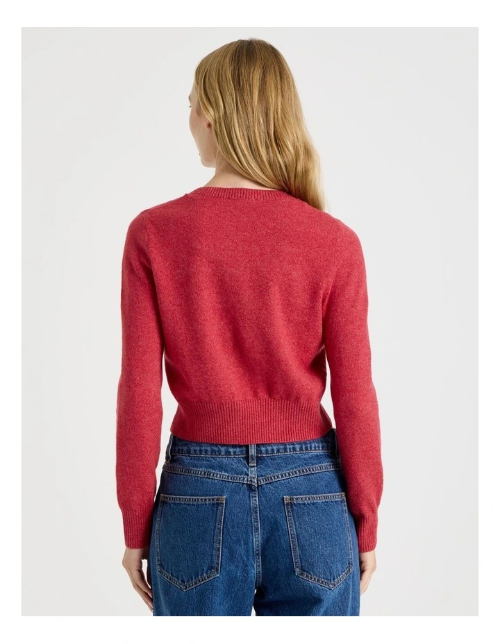 Button Through Cardigan in Red image 6