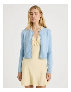 Button Through Cardigan in Blue