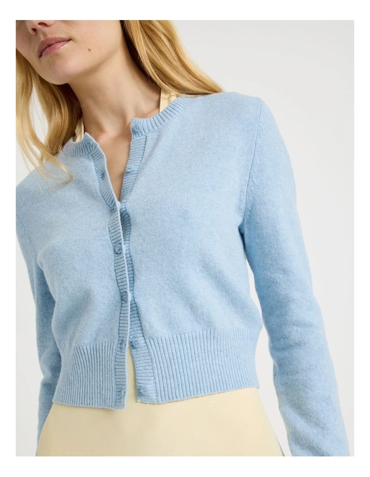Button Through Cardigan in Blue image 3