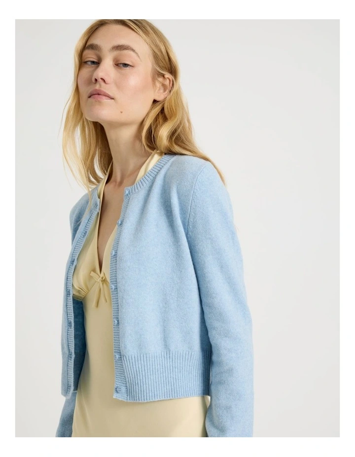 Button Through Cardigan in Blue image 4