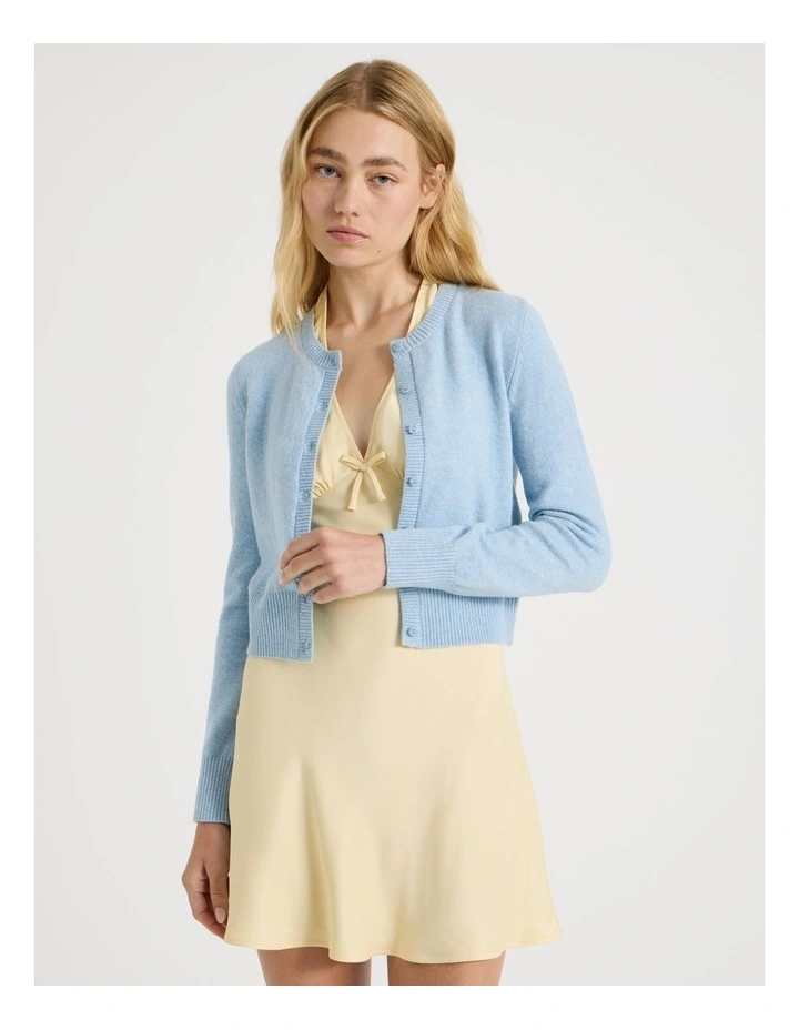 Button Through Cardigan in Blue image 5