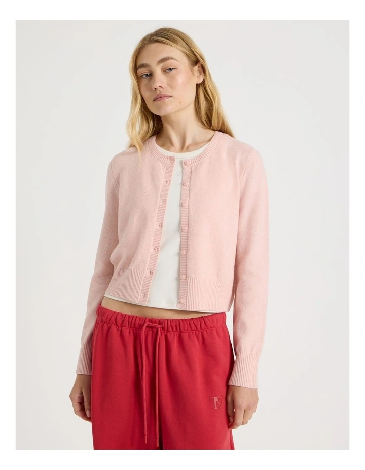Button Through Cardigan in Pink image 1