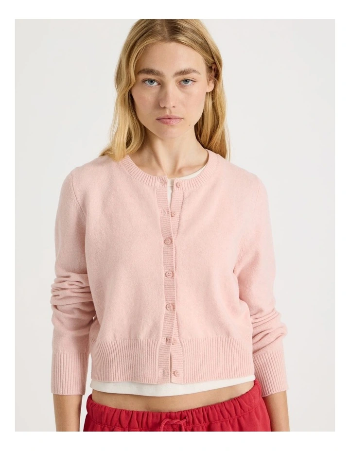 Button Through Cardigan in Pink image 3