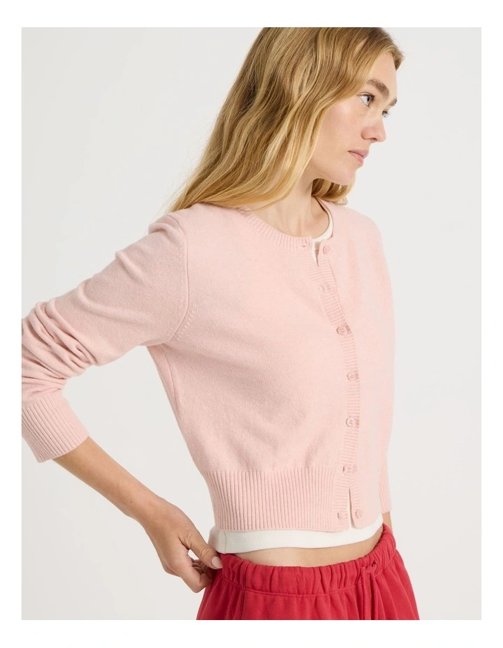 Button Through Cardigan in Pink image 4