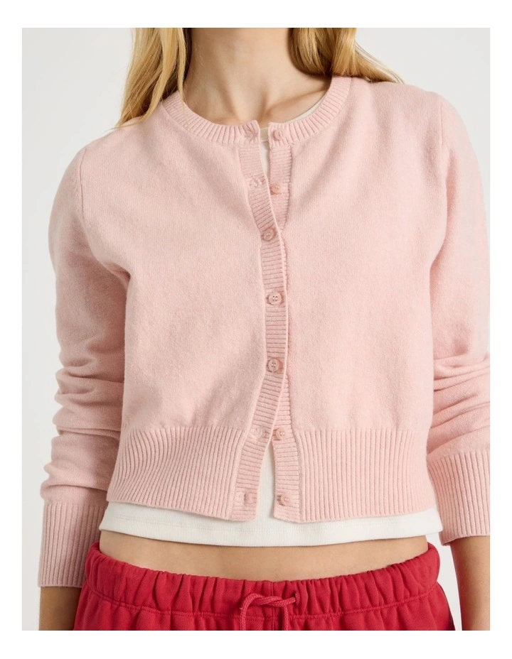 Button Through Cardigan in Pink image 5