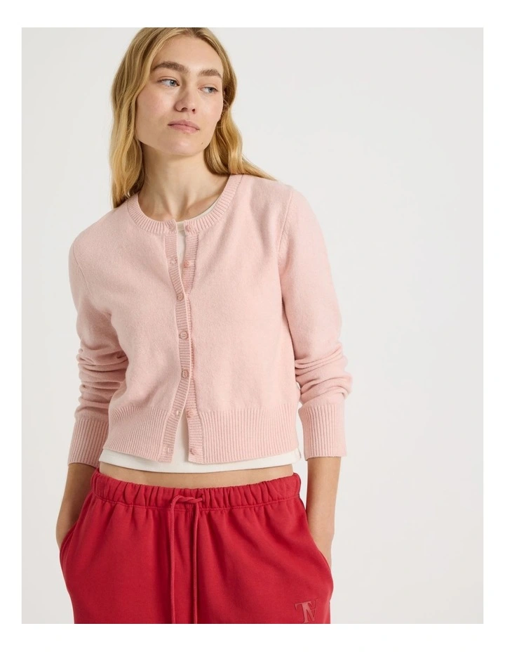 Button Through Cardigan in Pink image 7