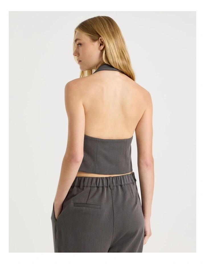 Halter Vest in Charcoal image 6