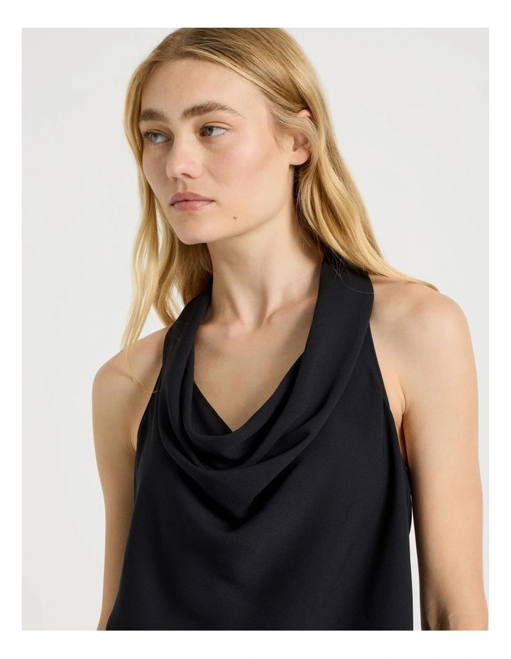Halter Neck Top in Black image 3
