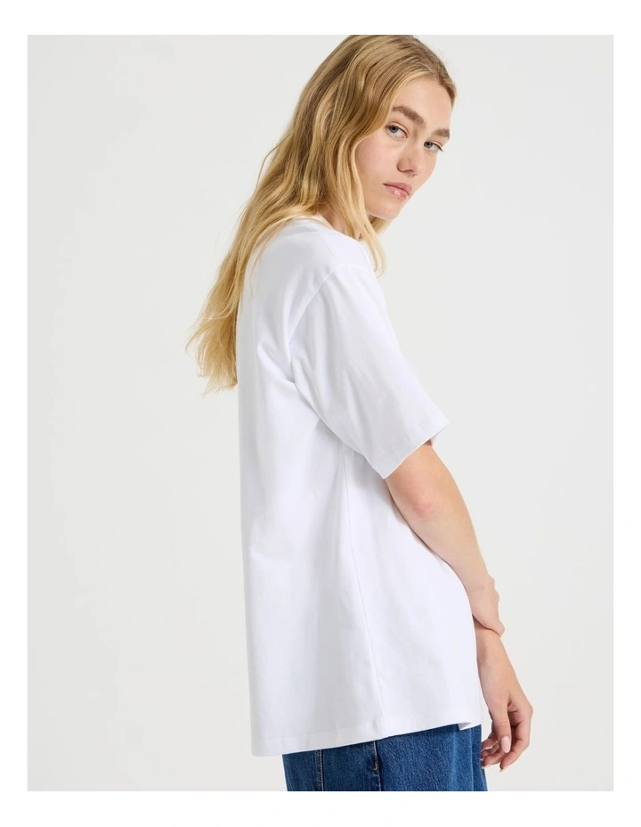 Oversized Tee in White image 4
