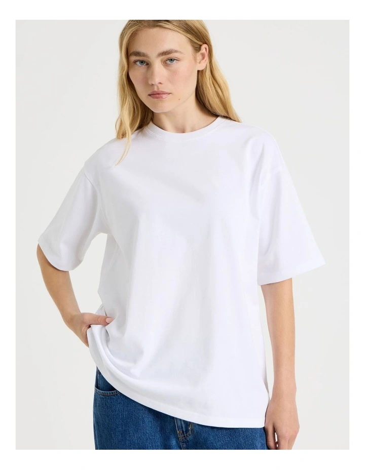 Oversized Tee in White image 5