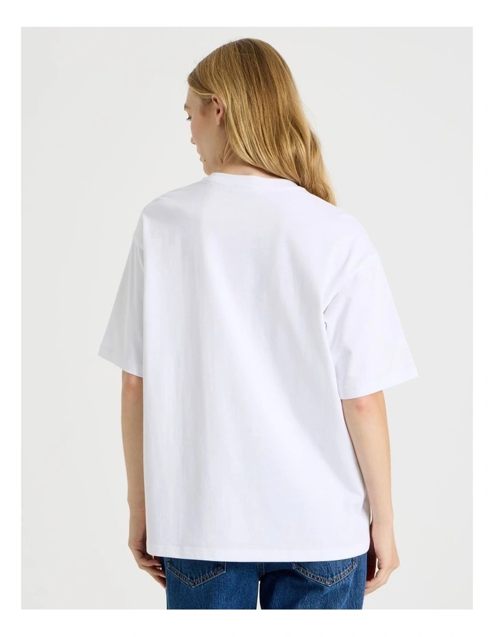 Oversized Tee in White image 6