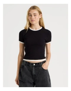 Double Layer Tee in Black