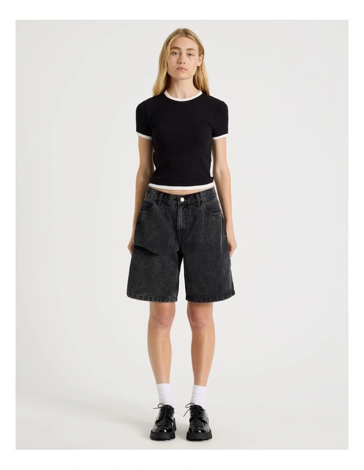 Double Layer Tee in Black image 2