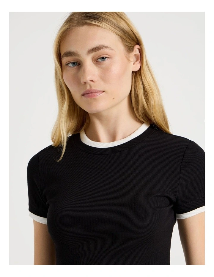 Double Layer Tee in Black image 4