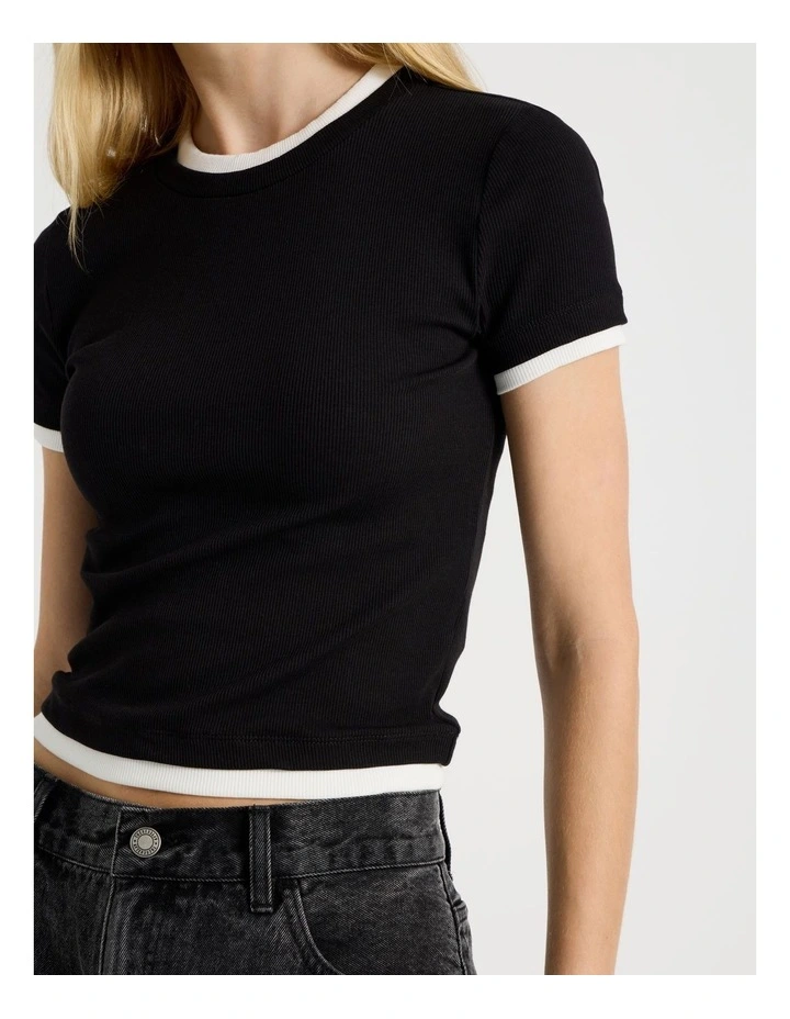 Double Layer Tee in Black image 5