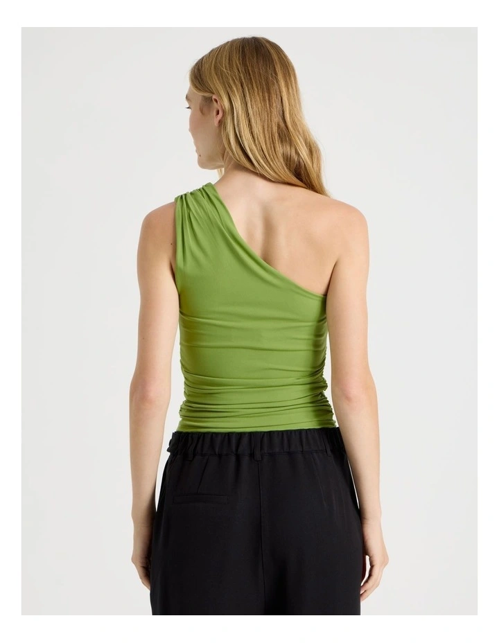 Split One Shoulder Top in Chartreuse image 6