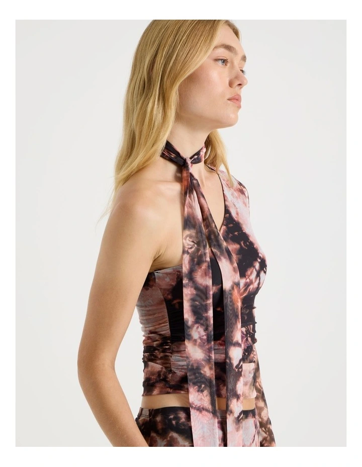 Scarf Neck Top in Tie Dye Print image 5