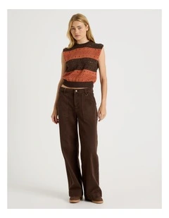 Stripe Knit Vest in Rust