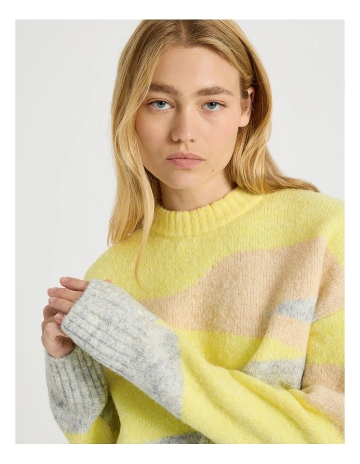 Landscape Jacquard Knit in Yellow and Sand image 5