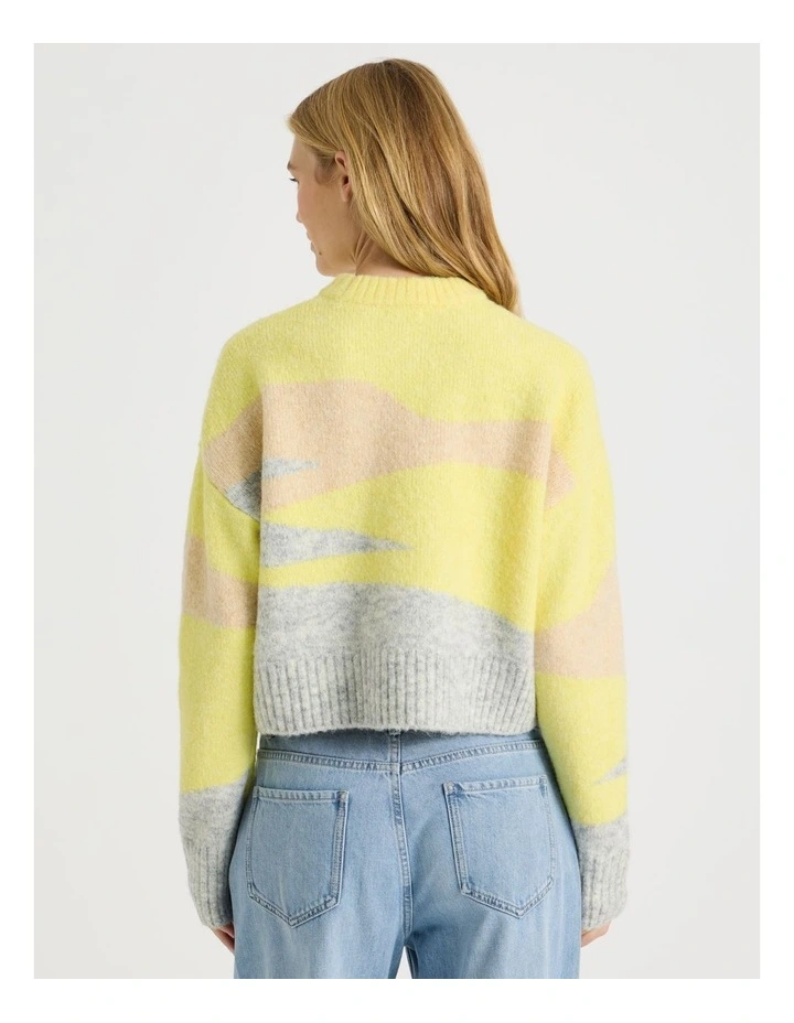 Landscape Jacquard Knit in Yellow and Sand image 7