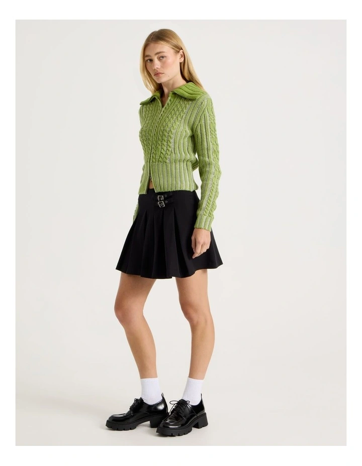 2 Way Zip Knit in Green image 3