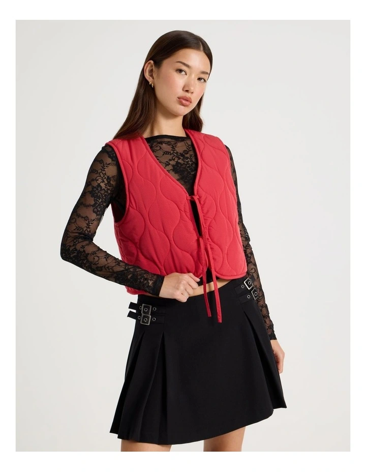 Quilted Vest in Red image 2