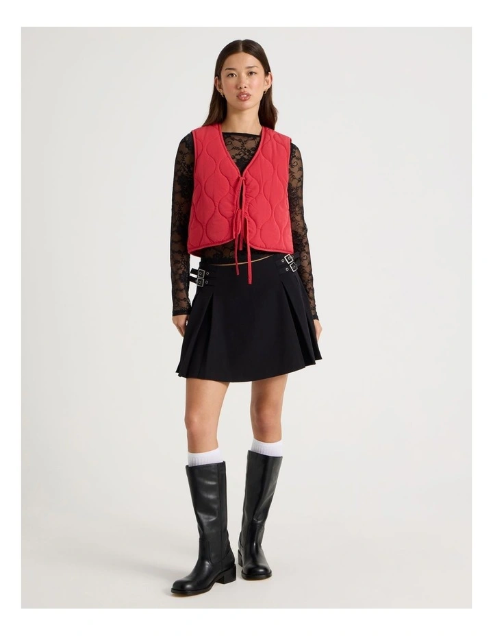 Quilted Vest in Red image 3