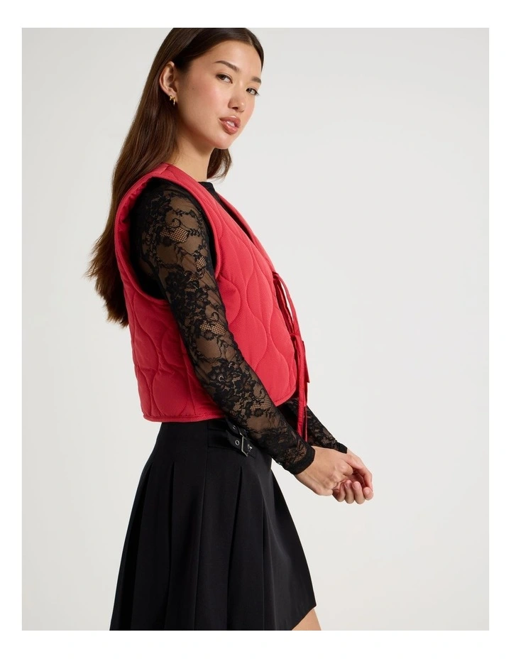 Quilted Vest in Red image 5