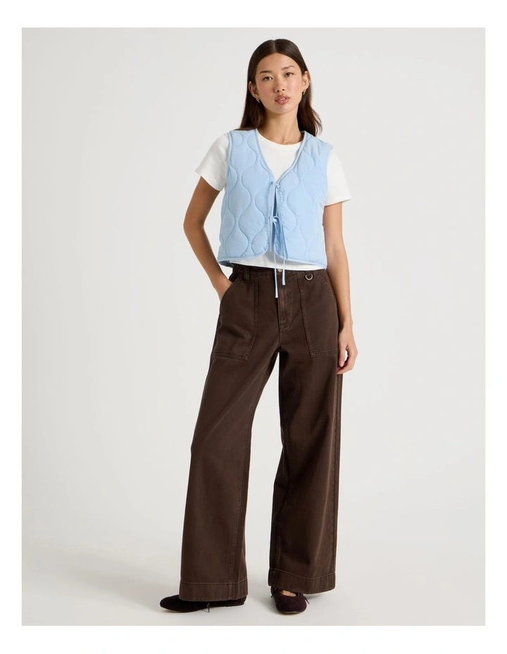 Quilted Vest in Chambray Blue image 2