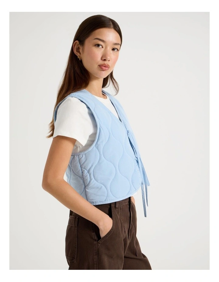 Quilted Vest in Chambray Blue image 3
