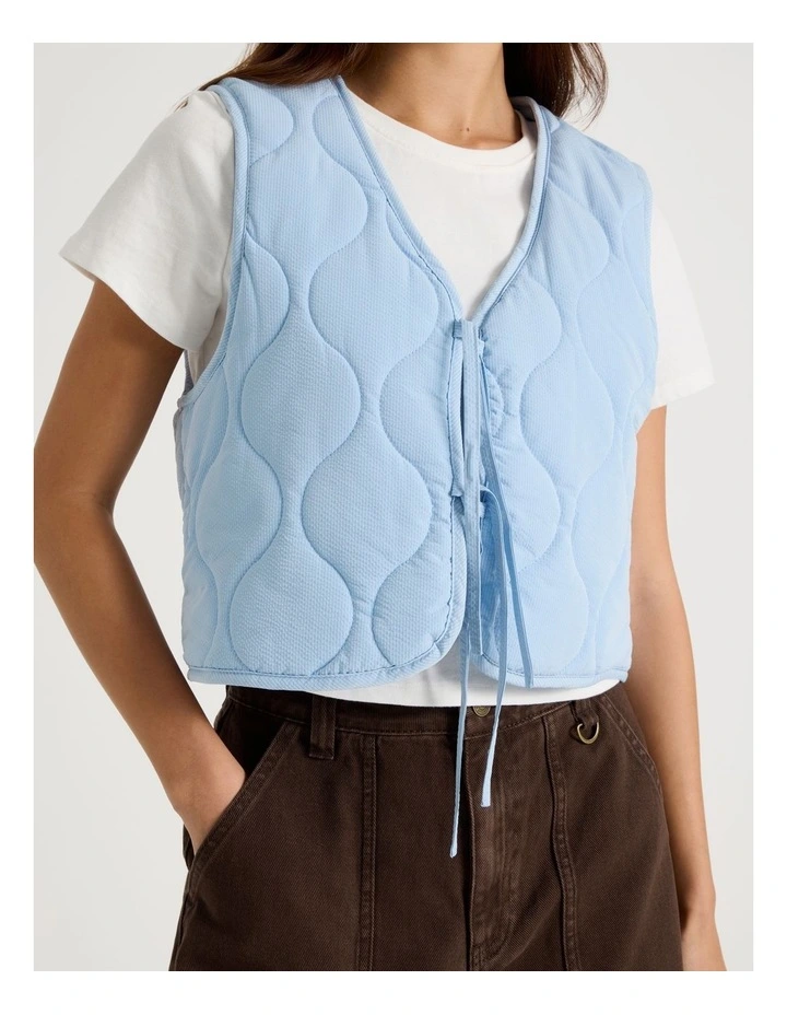 Quilted Vest in Chambray Blue image 4