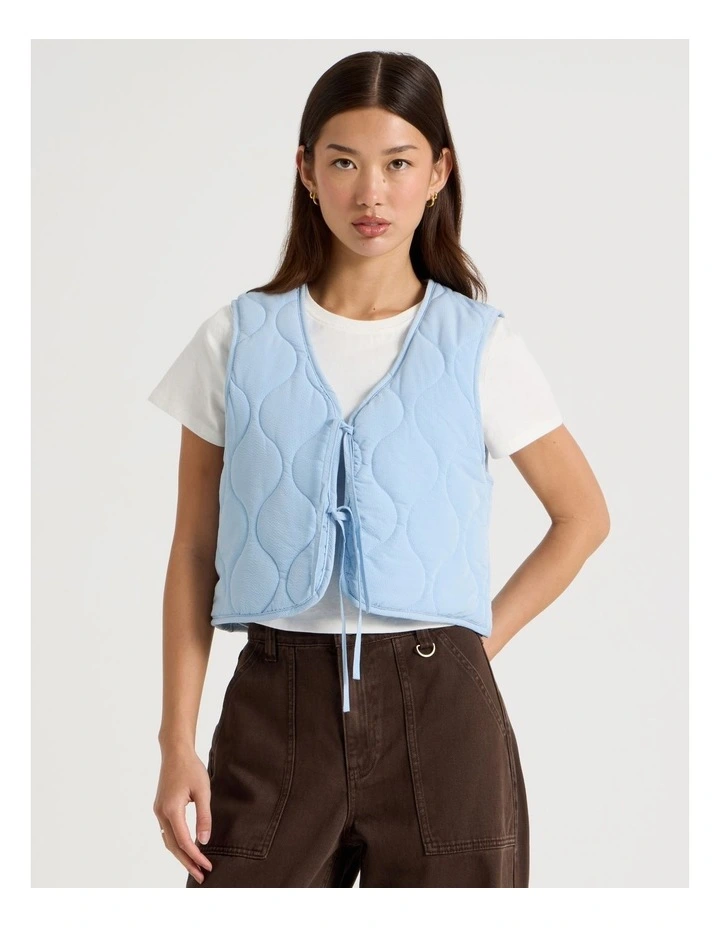 Quilted Vest in Chambray Blue image 5