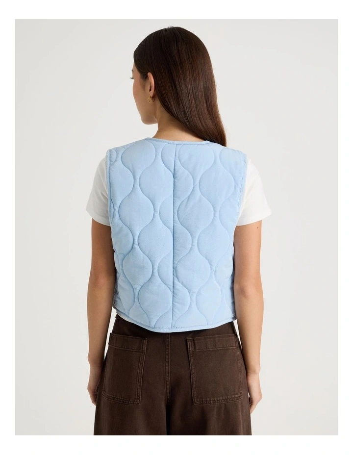 Quilted Vest in Chambray Blue image 6