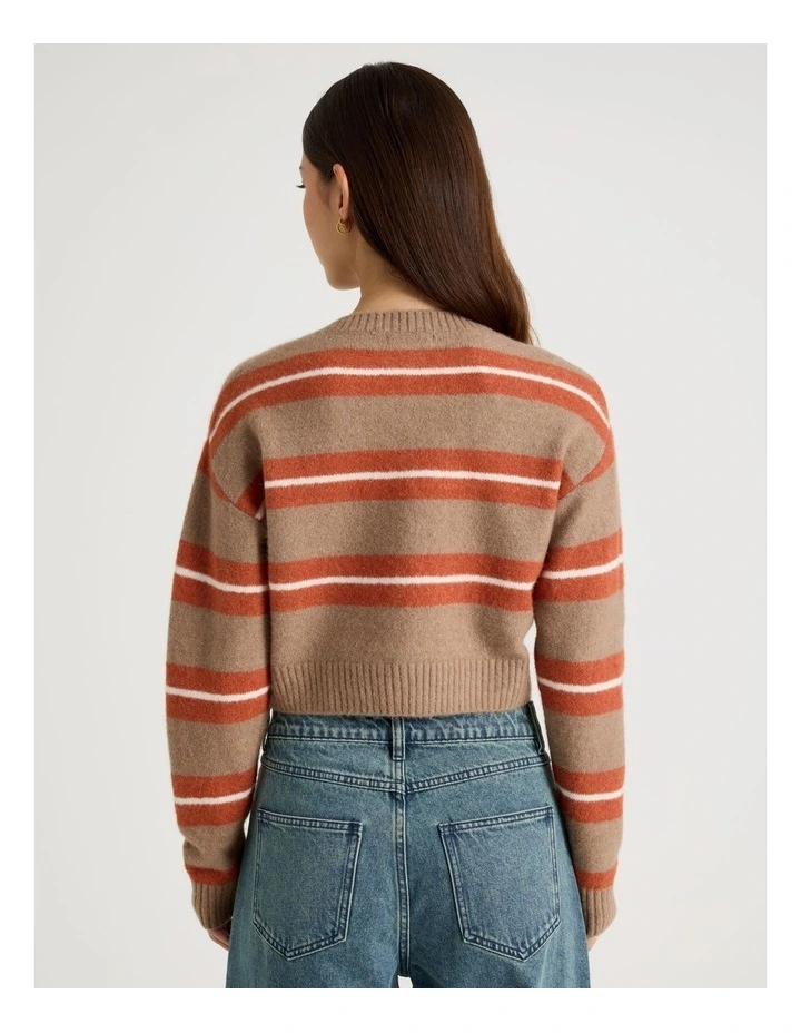 Stripe Cardigan in Brown image 6