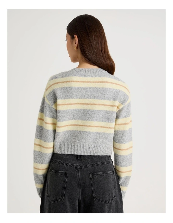 Stripe Cardigan in Grey Multi image 6