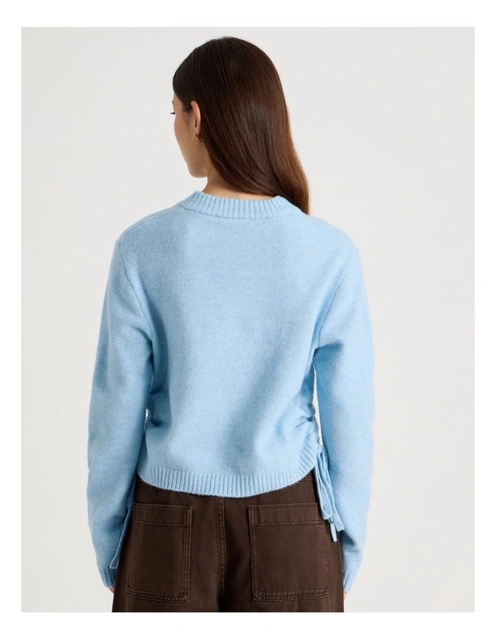 Gather Side Knit in Chambray Blue image 5