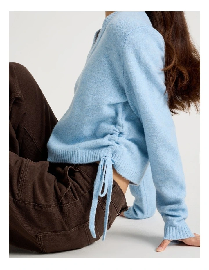 Gather Side Knit in Chambray Blue image 6